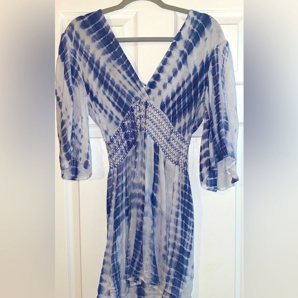 Blue island women’s swim cover up blue/shimmery